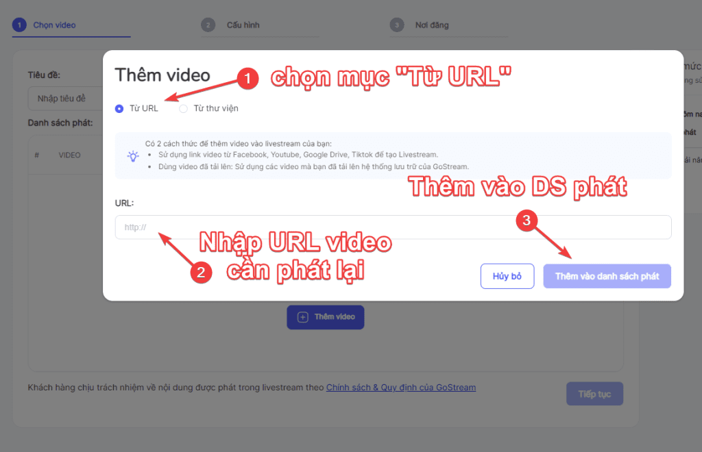 Thêm video từ url