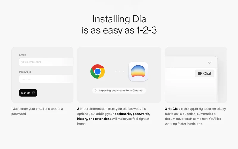 3 bước cài đặt Dia Browser