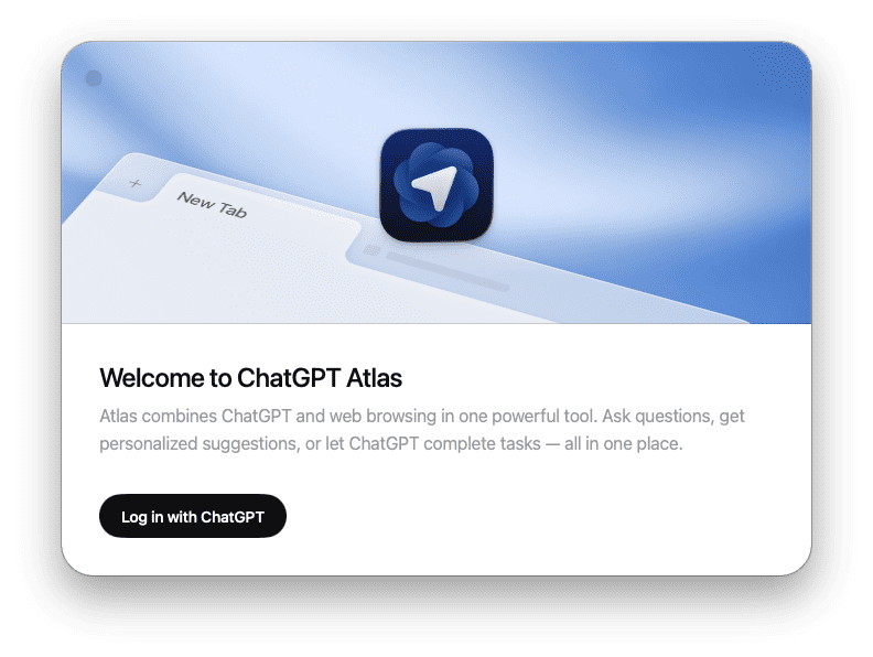 Đăng nhập trình duyệt atlas bằng tài khoản chatgpt