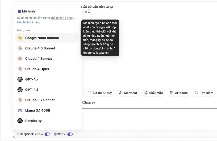 Khả năng truy cập và so sánh mô hình AI hàng đầu