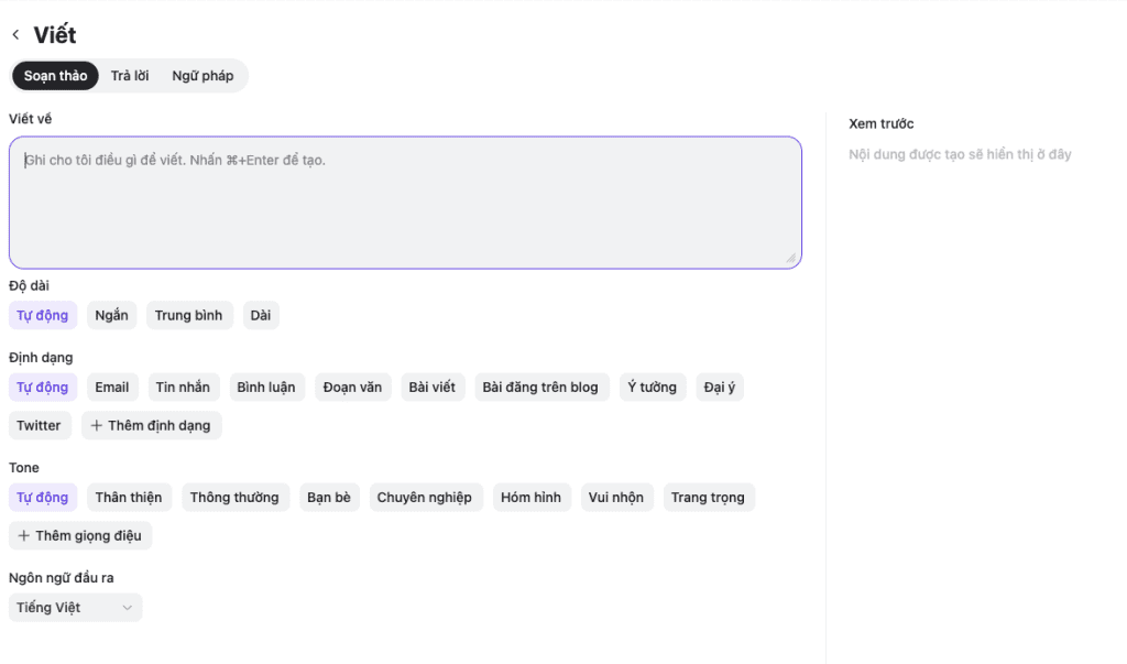 Monica Ai trợ lý viết lách đa năng
